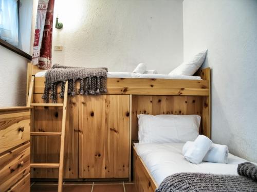 Tempat tidur susun dalam kamar di Apartment "La maison des Guides"