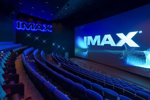 an image of an imax theatre with blue seats at Shinagawa Prince Hotel in Tokyo