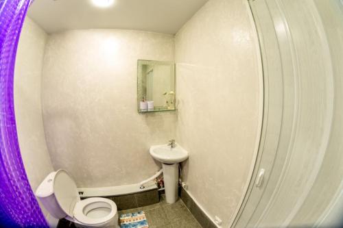ブラゴヴェシチェンスクにあるSweet Homeの小さなバスルーム(トイレ、シンク付)