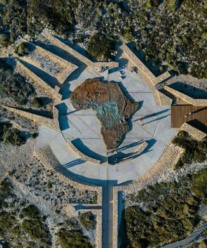 an aerial view of a map of the earth at The Goose Nest in Struisbaai