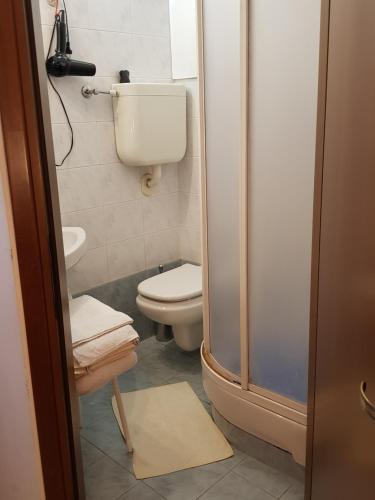 a small bathroom with a toilet and a sink at CA' di ROSE B&B VENICE in Venice