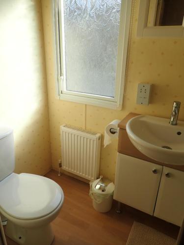 A bathroom at Earls View Caravan