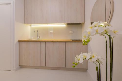 Kuchyň nebo kuchyňský kout v ubytování Boutique Apartments "7 Angels"