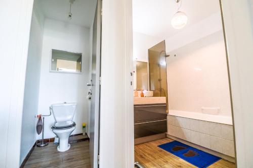 une salle de bain avec toilettes et lavabo dans l'établissement Central Park Apartment, à Cannes