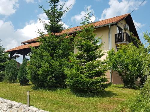 una casa con árboles delante de ella en House Petra, en Rakovica