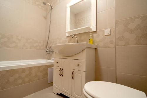 Kylpyhuone majoituspaikassa Apartament Mircea