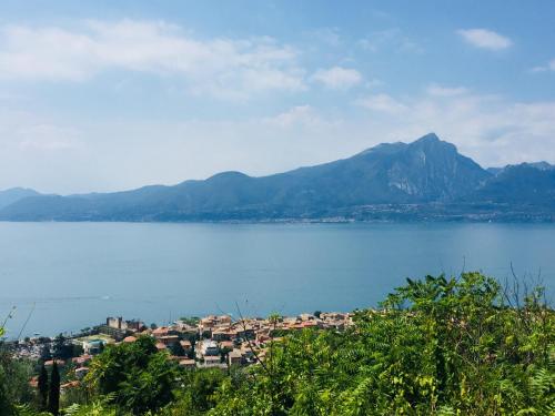 a view of a town on the shore of a body of water at Ca' Campitol in Torri del Benaco