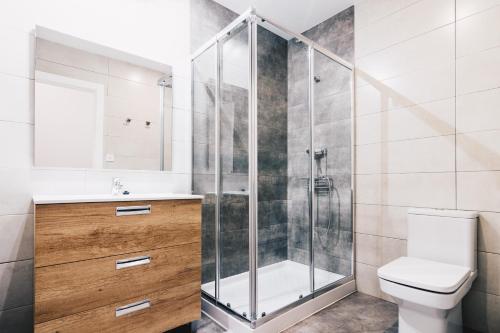 ビルバオにあるBilbao Home Apartment by People Rentalsのバスルーム(シャワー、トイレ付)