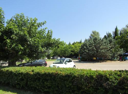 two cars parked in a parking lot with trees at Mercure Orange Centre A7/A9 in Orange