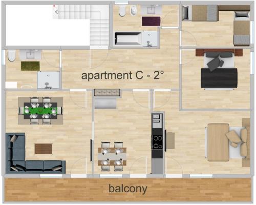 a floor plan of a apartment c at Residence Tamperhof in San Candido