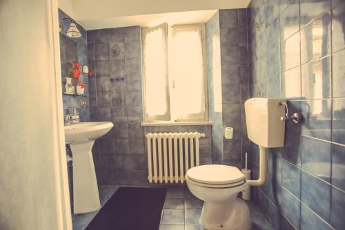a bathroom with a toilet and a sink at Agriturismo I Surì Asti in Asti