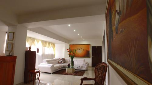 Χώρος καθιστικού στο Hotel Cafe Plaza