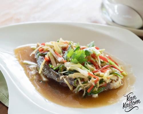 a plate of food on a white plate at Shantaa Resort, Kohkood in Ko Kood