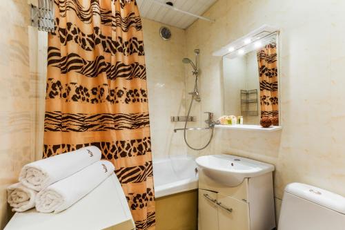 モスクワにあるInnDays on Sevastopolskayaのバスルーム(トイレ、洗面台、シャワー付)