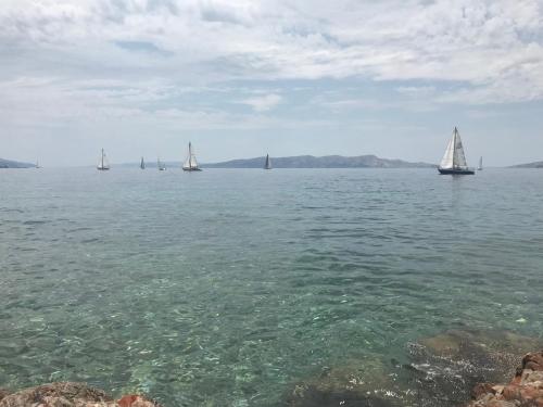 a group of sail boats in the water at Hotel Art in Senj