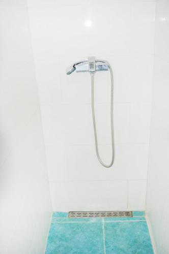 a shower with a shower head in a bathroom at Hostel Golden Gates in Kyiv