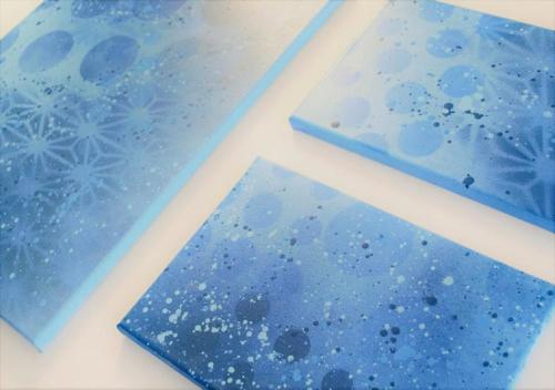 three pieces of blue paper with snowflakes on them at Southsea Rocks Hotel in Portsmouth