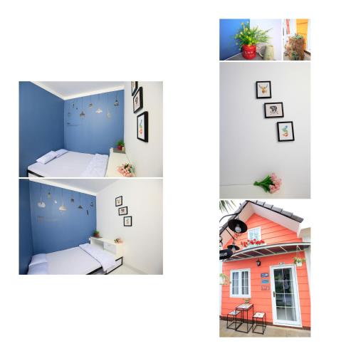 a collage of photos of a house at Zan HomeStay in Buon Ma Thuot