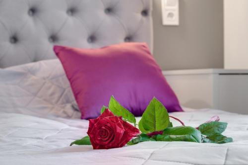 
Łóżko lub łóżka w pokoju w obiekcie Zamkowa15 Apartments
