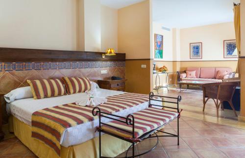 Posteľ alebo postele v izbe v ubytovaní Hotel Mexico