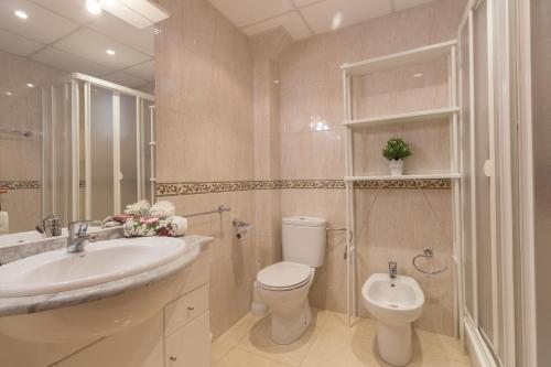 サロウにあるMalvinas IBERPLAYAのバスルーム(洗面台、トイレ付)