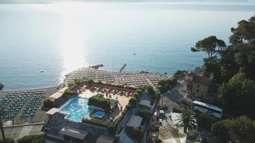 an aerial view of a cruise ship in the water at Best Western Regina Elena in Santa Margherita Ligure