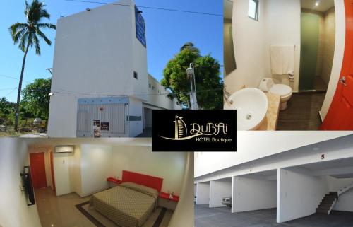 a collage of four pictures of a building at Hotel Boutique Dubai in Acapulco