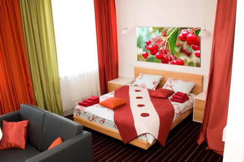 Postel nebo postele na pokoji v ubytování Hotel Kalyna
