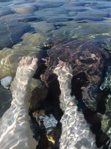 a view from above of the water with rocks at B&B Quintino Sella in Iglesias