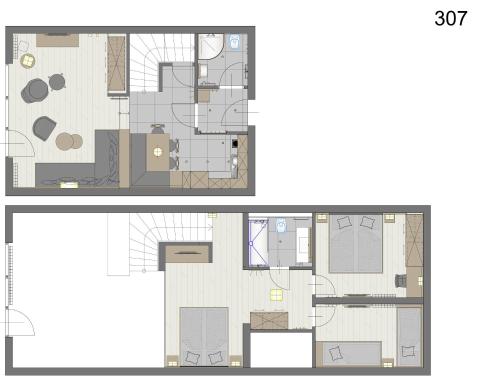 a floor plan of a house at Aktiv- & Gesundheitsresort das GXUND - Thermeneintritt inklusive in Bad Hofgastein