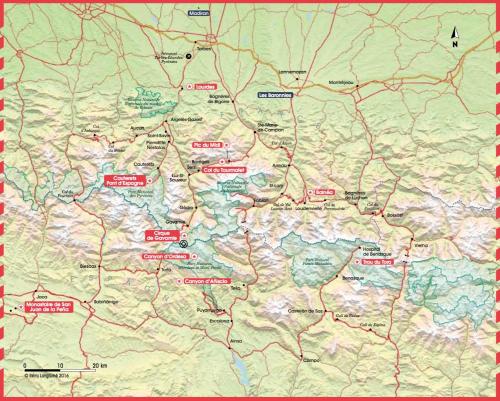 a map with red words on it at Maison Manechal in Monfaucon