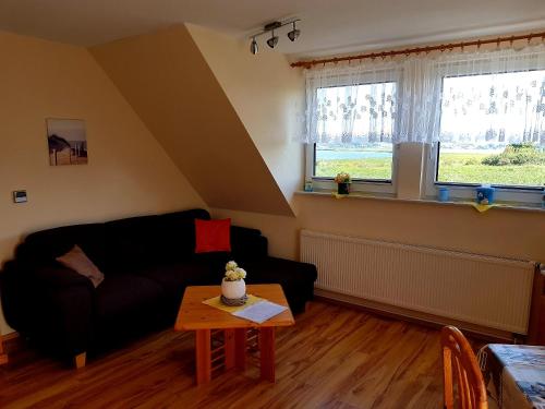Ruang duduk di Ferienwohnung Bergholz