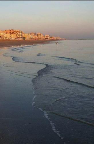 a view of the beach with buildings in the background at Hotel Gioiella Depandance in Bellaria-Igea Marina