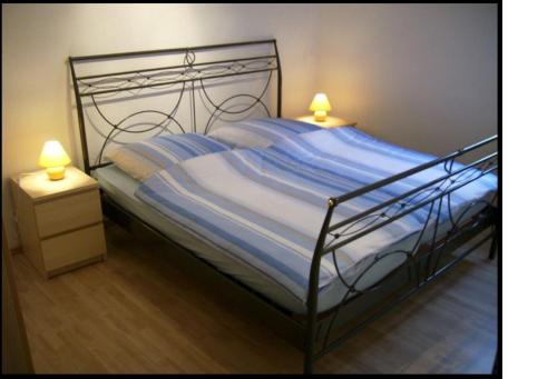 Postel nebo postele na pokoji v ubytování Ferienhaus Burgeiche
