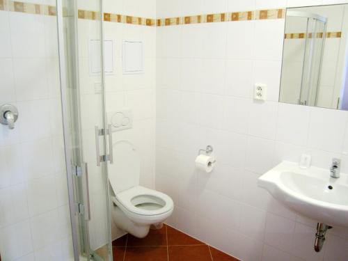 Koupelna v ubytování Hotel U Salzmannů