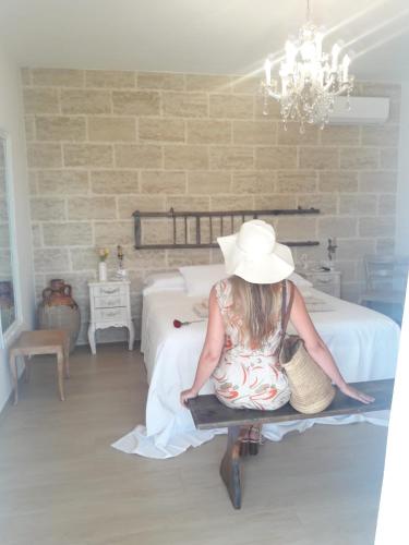 Ένα ή περισσότερα κρεβάτια σε δωμάτιο στο Villa Troisio