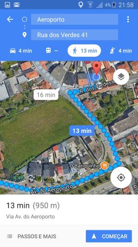 a screenshot of a cell phone with a map at Next to the Airport in Moreira