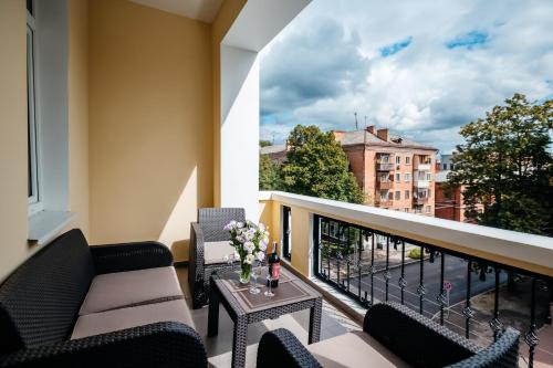 Balkón nebo terasa v ubytování Optima Collection Chernihiv