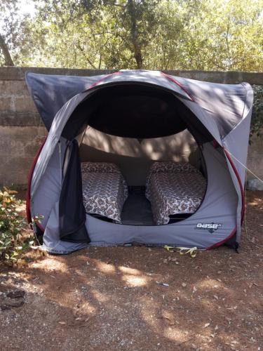 a tent with two seats in the middle at Agriturismo Vignavecchia in Vignacastrisi