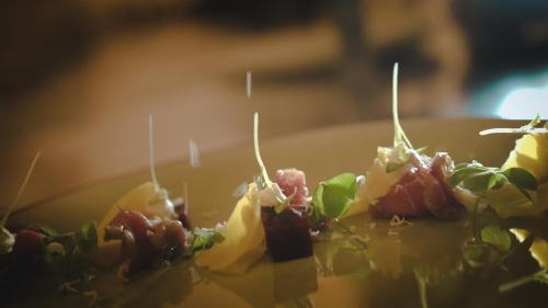 a plate of food on a table at Seminaris Hotel Potsdam Griebnitzsee in Potsdam