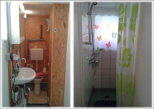 Kúpeľňa v ubytovaní Ferienwohnwagen Rudolf