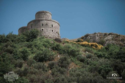 a castle on top of a hill with trees at B&B Assteas in Montesarchio