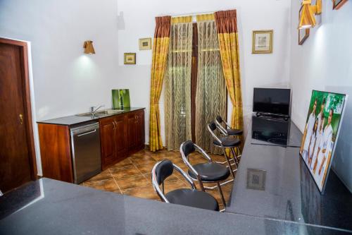 Η κουζίνα ή μικρή κουζίνα στο Villa bonheur