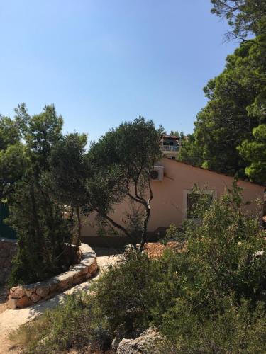 a house in the midst of trees and bushes at Beach house Korina in Sveta Nedelja