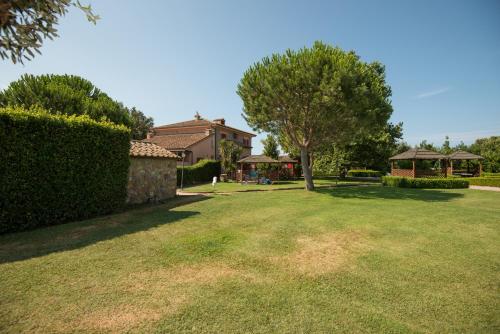 a large yard with a house and a tree at Antico Podere San Francesco in Vada