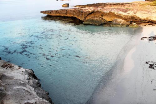 an aerial view of a beach next to the ocean at Casa dei Mulini in Favignana