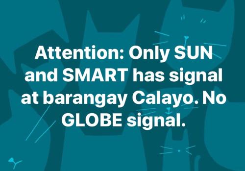 an image of a text sign that reads attention only sun and smart has signal at at Seabreeze Beach Lodge in Nasugbu