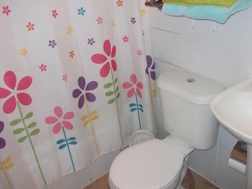 a bathroom with a toilet and a sink at Mediterraneo B&B in Viña del Mar