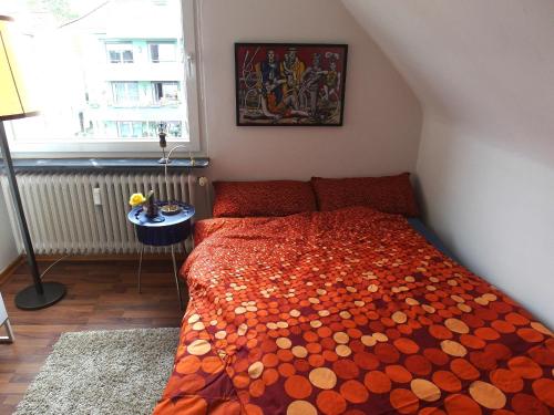 Katil atau katil-katil dalam bilik di Sympathisches Retro Apartment