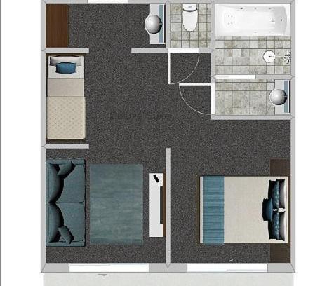 Načrt razporeditve prostorov v nastanitvi Chill Madarao